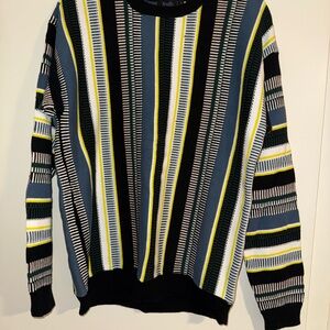 Thruth Striped Sweater - Black, Blue, Yellow